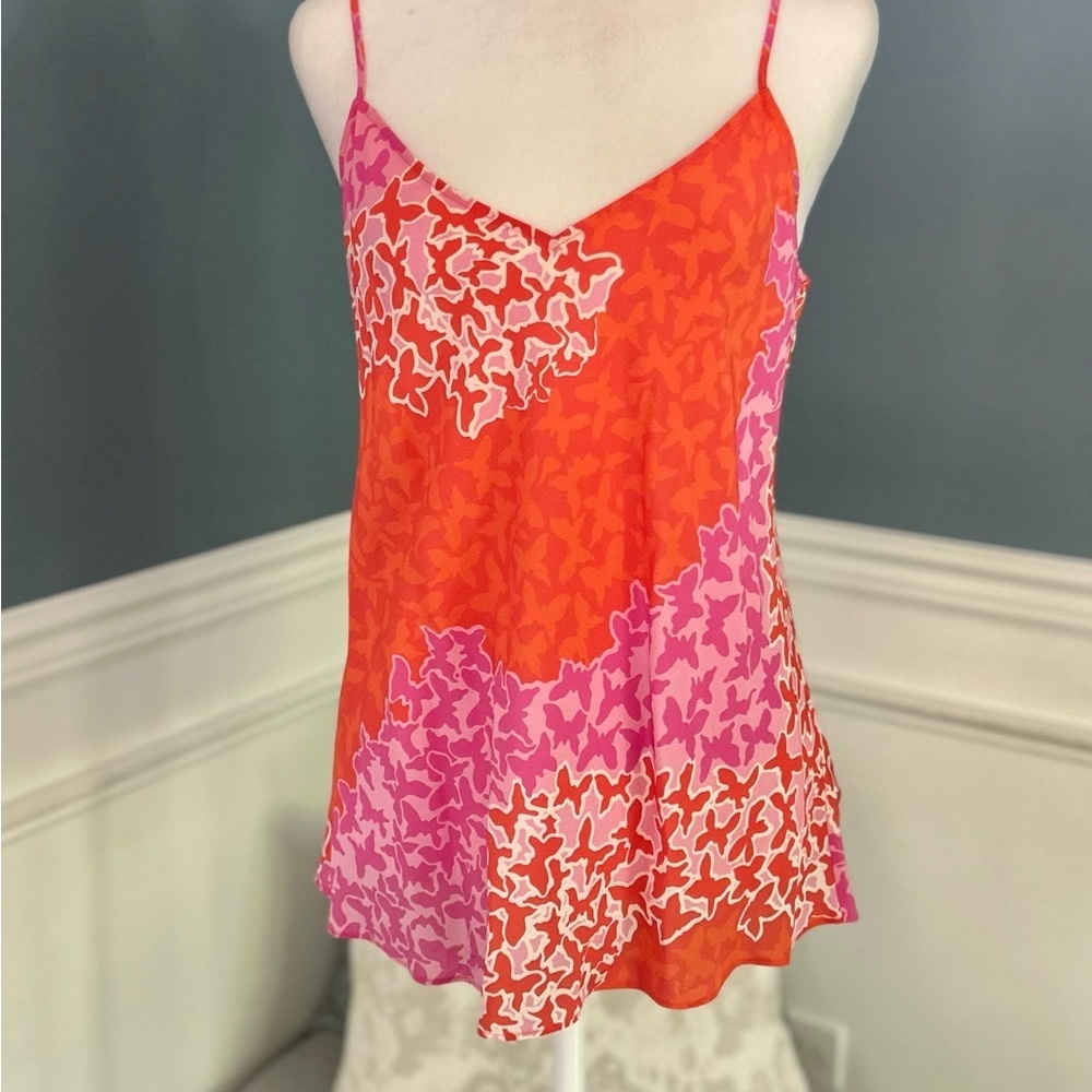 CATHERINEGEE Vibrant Red and Pink Asymmetrical Sleeveless Camisole NWT